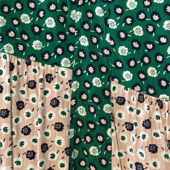 Boden Mollie dress mod floral print green peach navy tea bohemian 4R - Picture 4 of 6